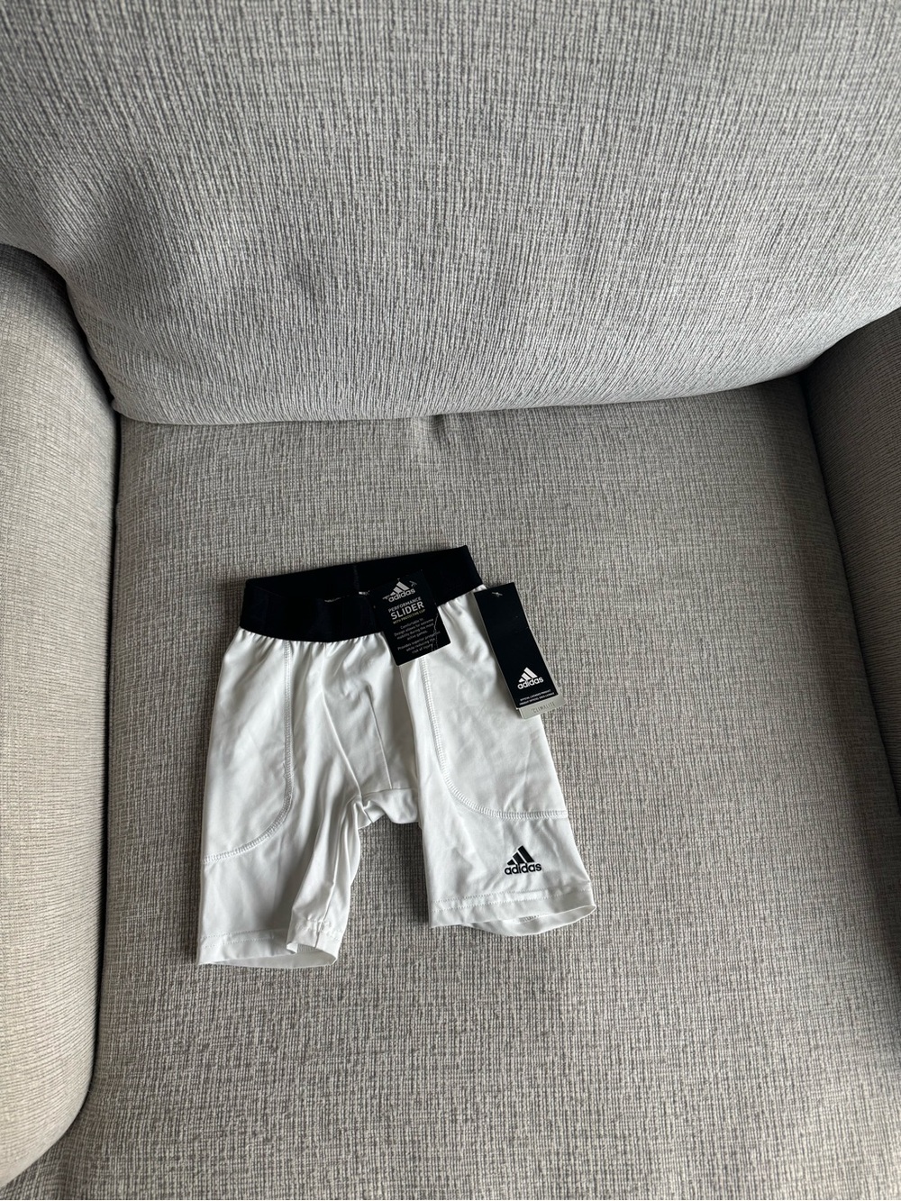 adidas Kids Performance Slider Shorts in Black and White